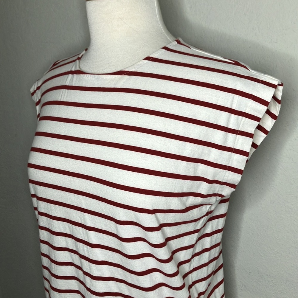 Madewell Rust Shoulder Striped Tee - Picture 6 of 9